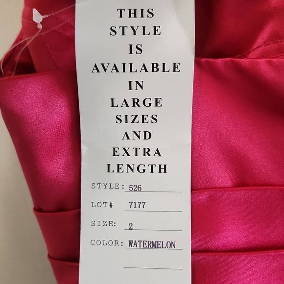 Bill Levkoff Style 526 Bridesmaid/Formal/ Evening Gown in Watermelon Pink, NWT, - Picture 10 of 12
